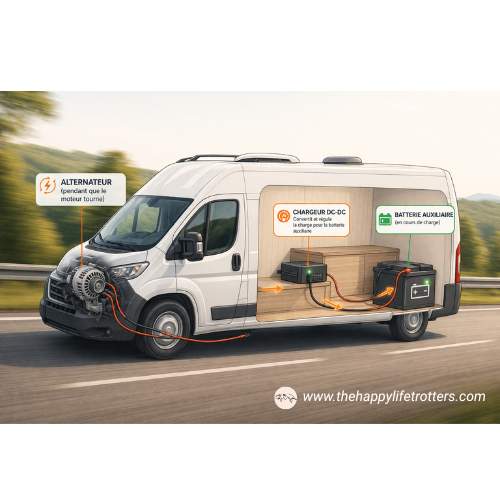 schéma alternateur recharge batterie auxiliaire