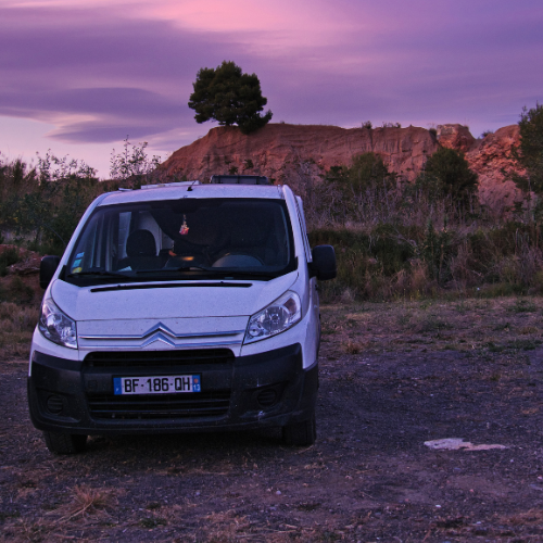 fourgon-aménagé-coucher-soleil-espagne
