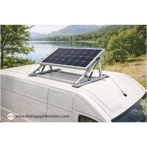 support incliné panneau solaire sur van aménagé