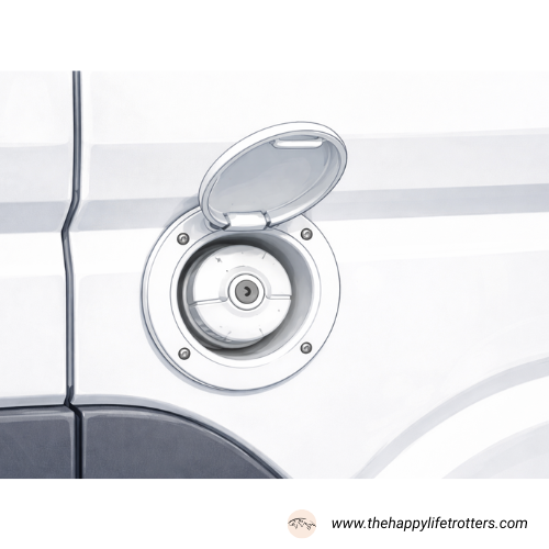 coupelle de remplissage sur un fourgon aménagé