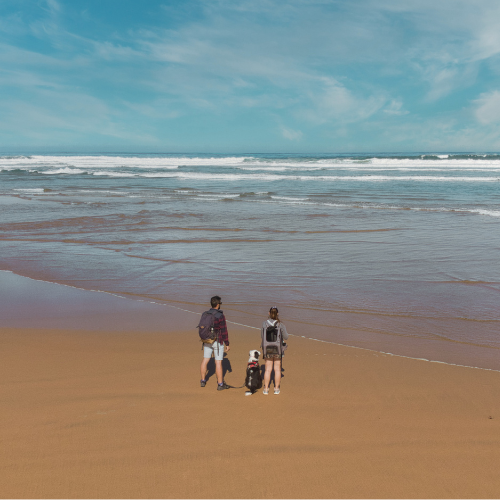 couple avec chien et chat sur la plage amoreira portugal