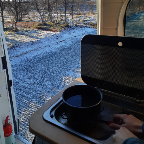 casserole eau chaude vanlife