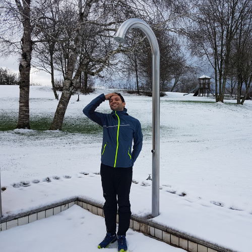 douche froide van aménagé hiver